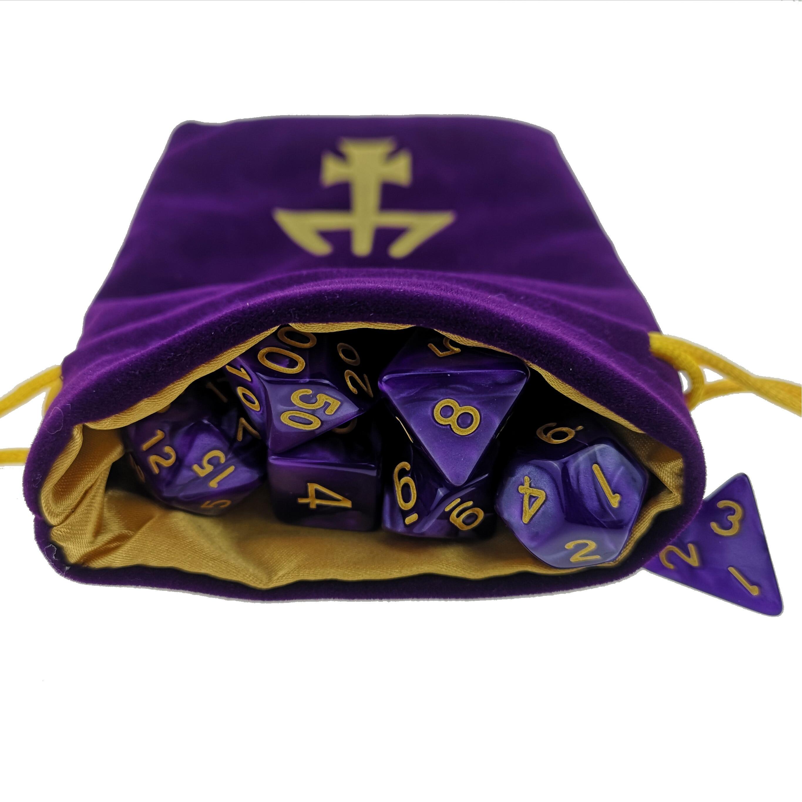 Rollooo Marbled Purple Black Dnd Dice With Matching Custom Logo Rollooo Marbled Purple Black Dnd Dice