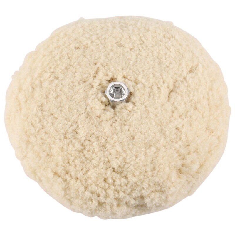 7 Inch Double Sided Wool Polishing Pad Buffing Pad with 5/8 Inch Bolt Wool