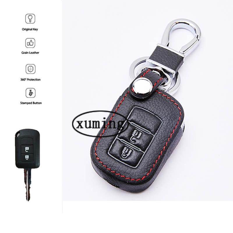 Xuming For Mitsubishi Xpander Triton Attrage Mirage Lancer Car Key Leather Case Cover Remote Keychain