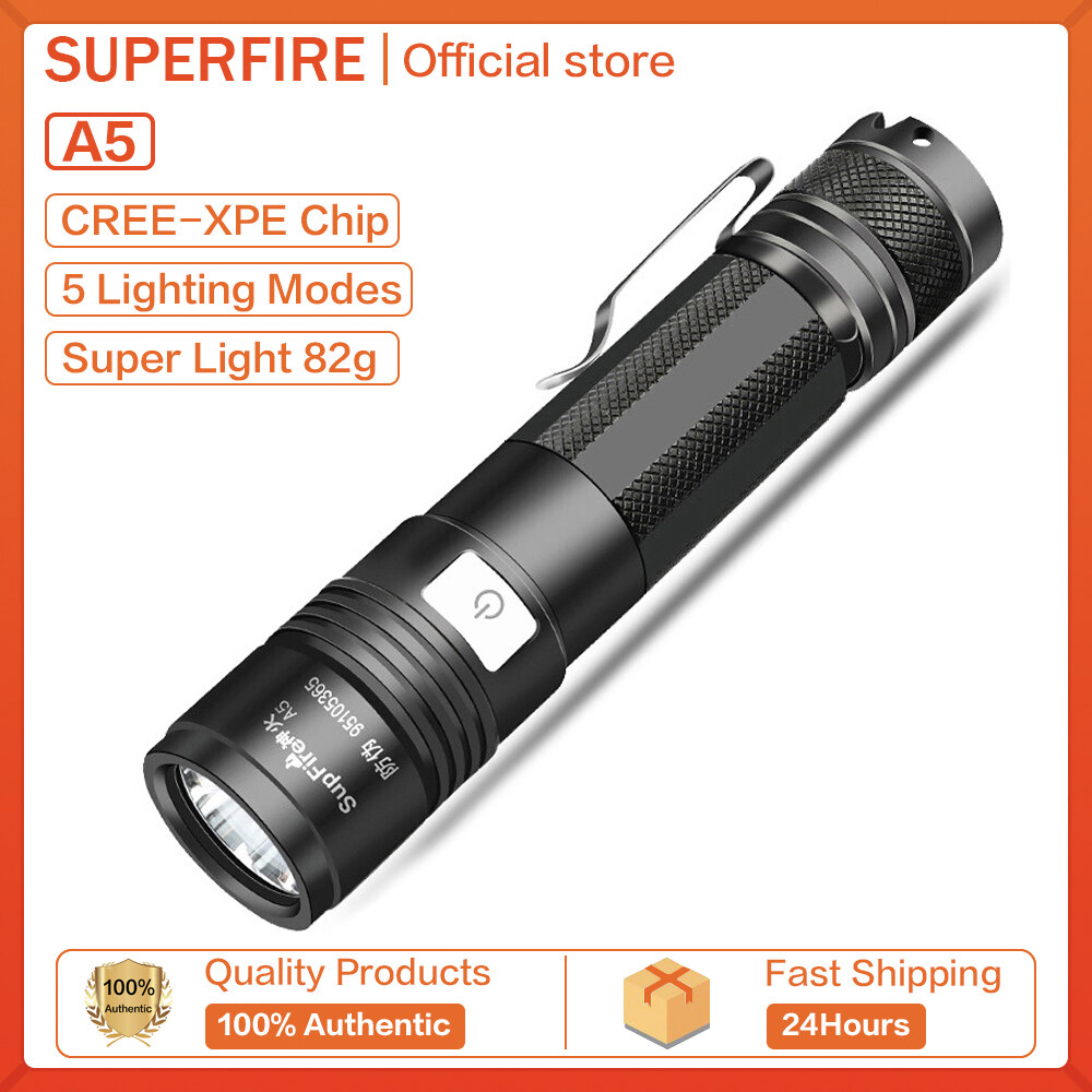 SupFire ไฟฉาย LED A5 300LM/1100LM,ไฟฉายกันน้ำขนาดเล็กไฟฉาย LED กลางแจ้ง