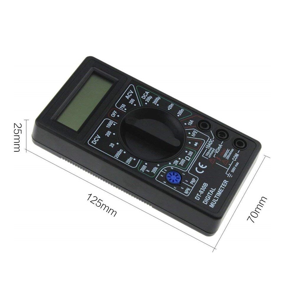 DT-830B LCD Digital Multimeter Mini Handheld Multimeter For Voltmeter Ammeter AC/DC 750/1000V Ohm Tester Meter With Probe