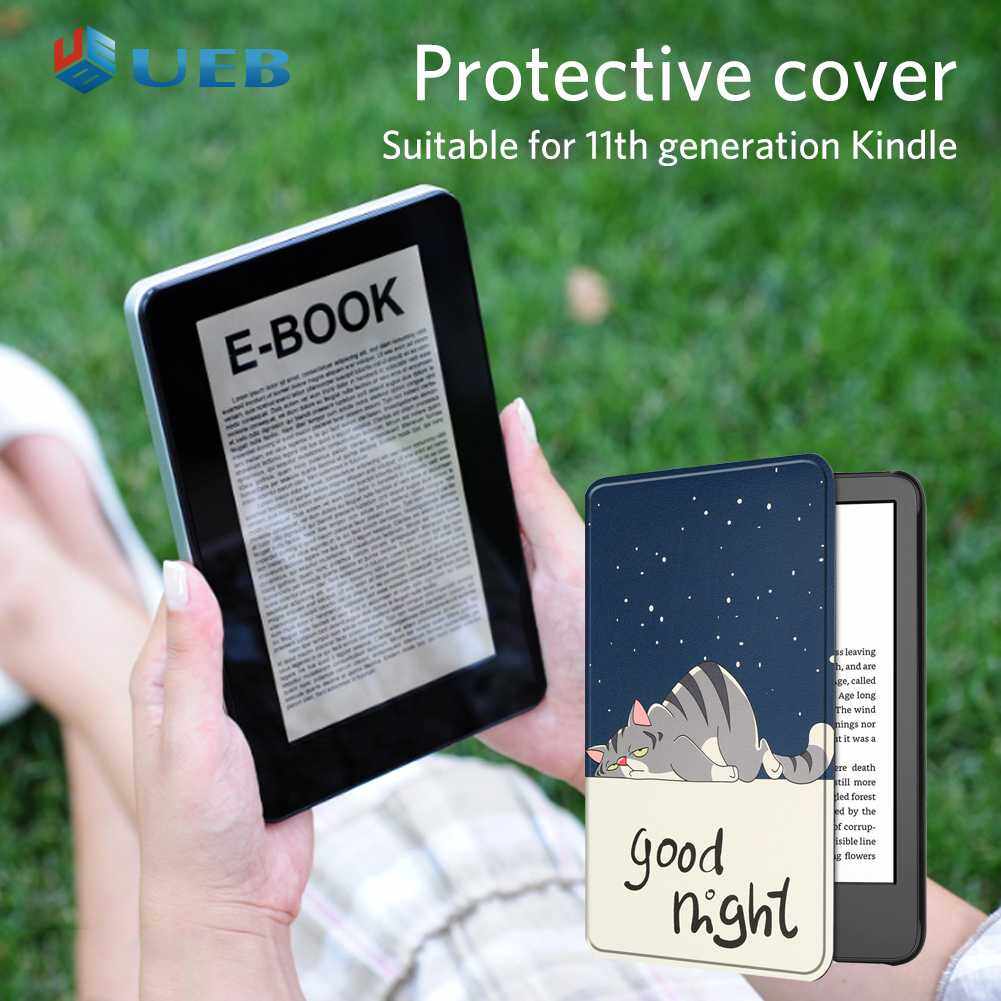 Waterproof E-book Reader Shell PU Leather Hard PC Painted E-book Reader Cover Shell Auto Sleep Replacement for Amazon All-new Kindle 2022