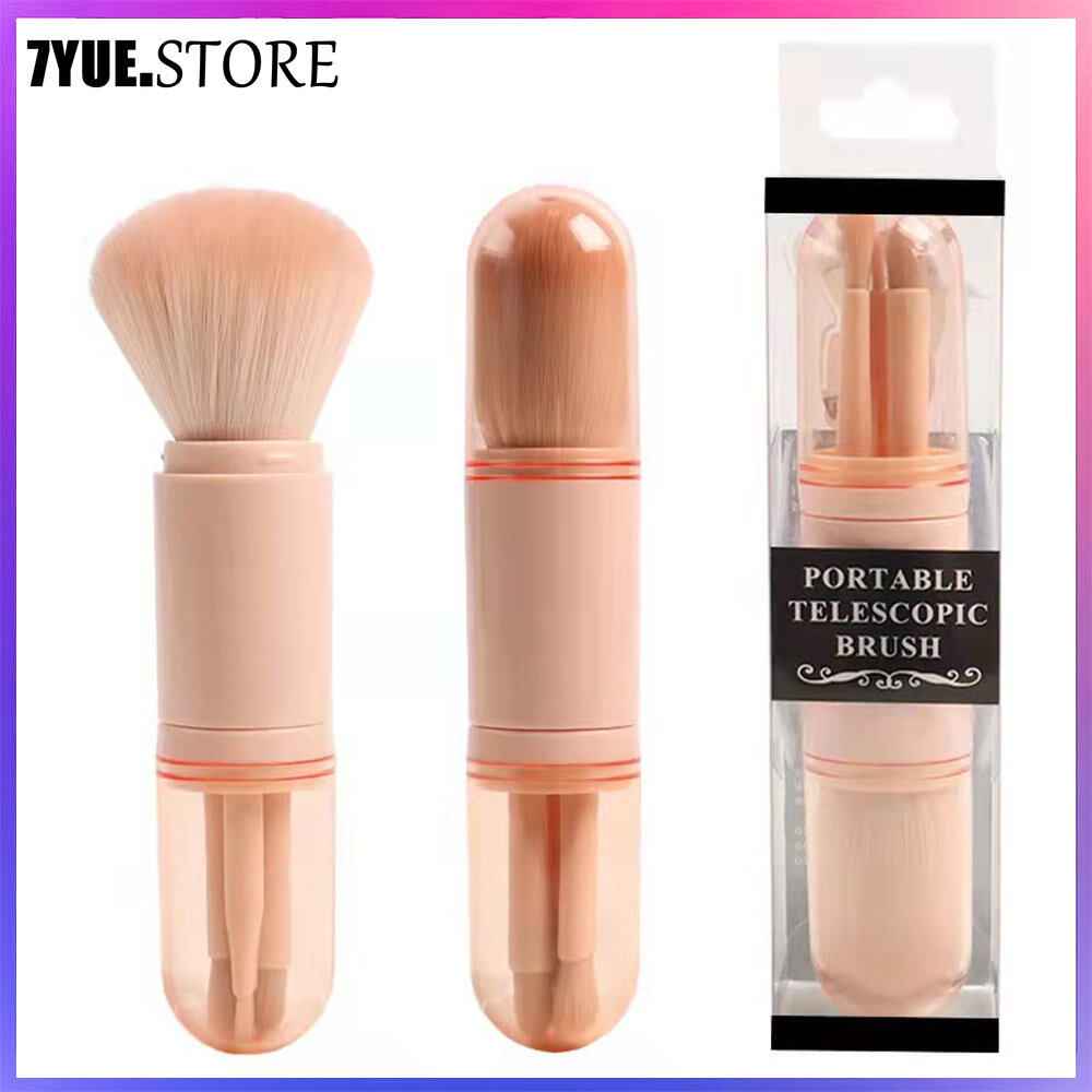 Bộ cọ trang điểm di động bốn trong một bộ cọ bột đơn mini cọ có thể thu vào phấn mắt bộ cọ trang điểm mắt