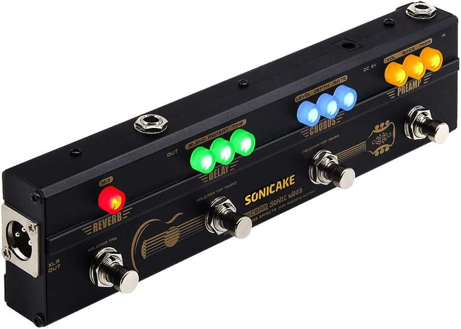 SONICAKE Acoustic Pedal Guitar Effect Acoustic Pedal Multi Effects Preamp Chorus Delay Reverb
