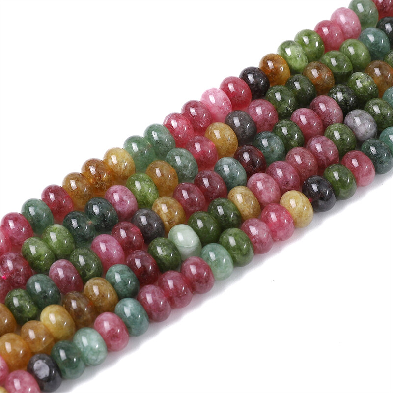 38cm/Strand 4/6/8/10mm Rainbow Colorful Tourmaline Round Beads Synthetic Stone Beads For Necklace Bracelet DIY Jewelry Making Accessories