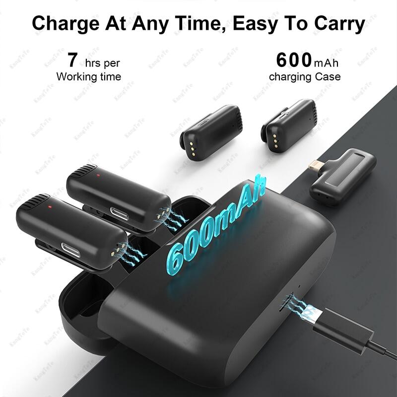 Zeallion Micro Cài Áo Không Dây Micro Ghi Hình Âm Thanh Giảm Tiếng Ồn Nhỏ Gọn Cho iPhone Android Kèm Hộp Sạc