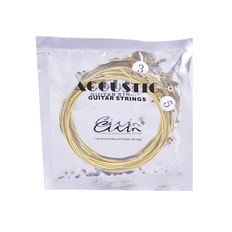 Sissi 6pcs/set Universal Acoustic Guitar String Brass Hexagonal Steel Core Strings For