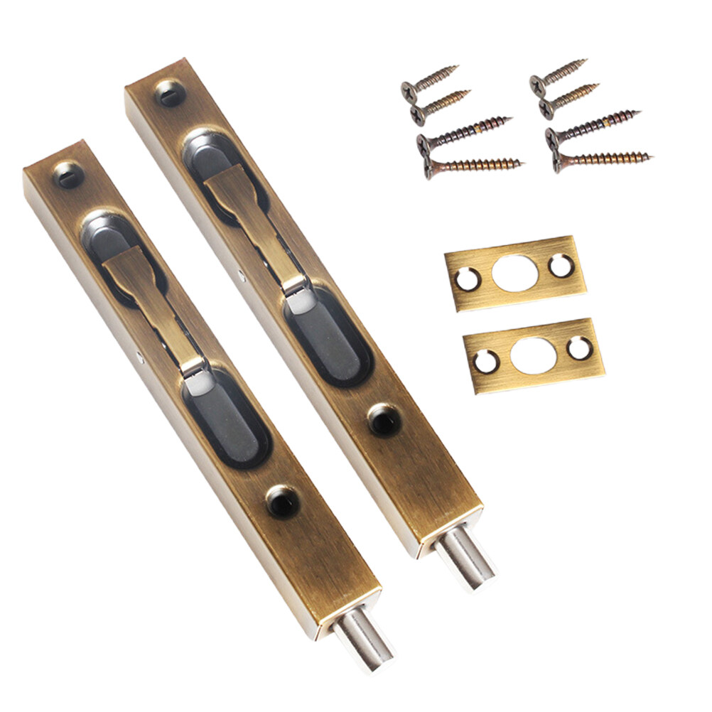 2 Set Door Flush Bolt Zinc Alloy Concealed Security Door Lock for