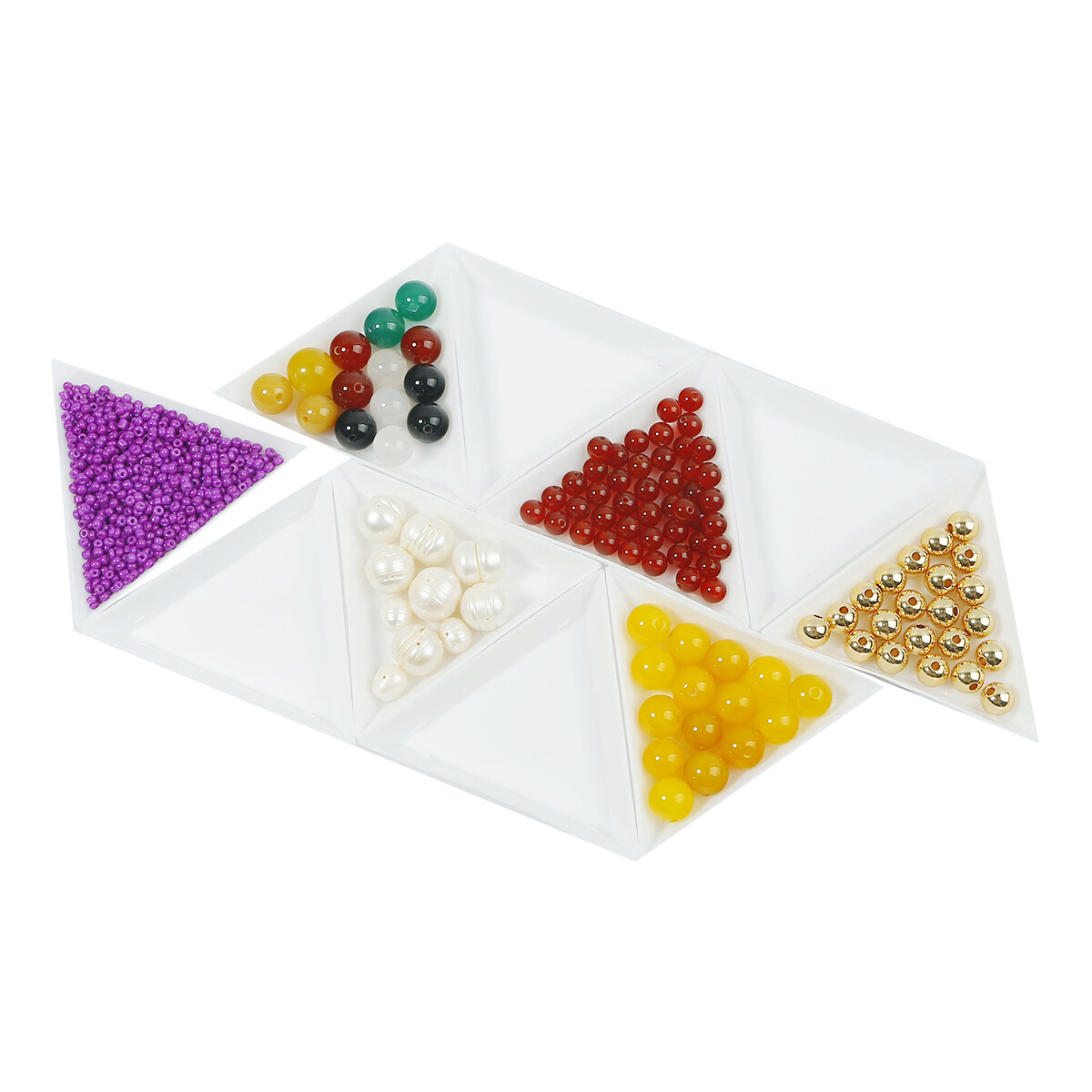 10Pcs Plastic Triangle Plate For Beads Organizer Storage Box Jewelry Display Tray White Containers Packaging Sorting Tools Jewelry Making Accessories
