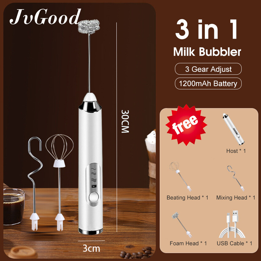 JvGood Milk Bubbler Egg Beater Hand Mixers Electric WhiskMatcha Hand