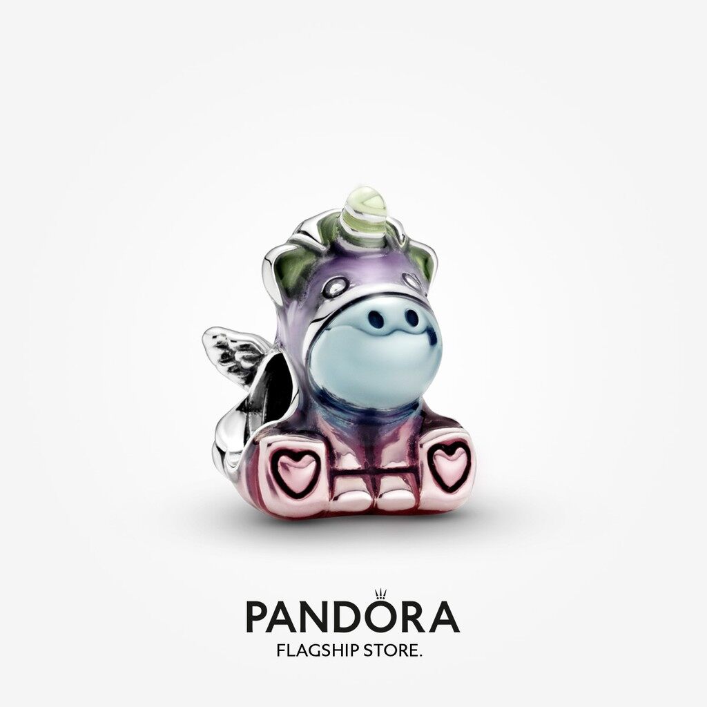 2023 New Original Pandoras Colourful Rainbow Bruno the Unicorn Charm Women Fashion Jewellery