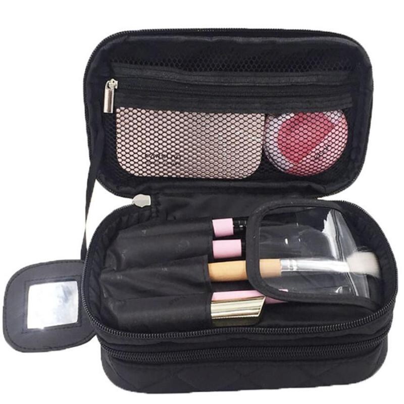 EverToner Double Layer Cosmetics Storage Bag Mesh Classification Organizer Makeup rush Separate storage Waterproof Large Capacity