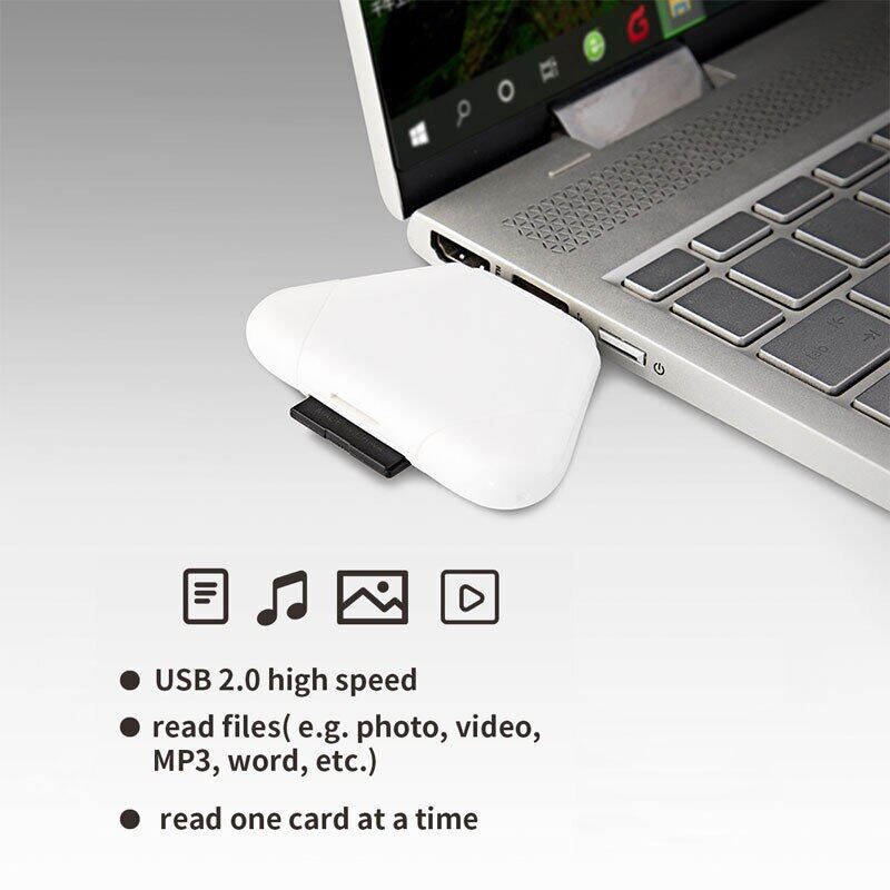 3 Trong 1 Đầu Đọc Thẻ Nhớ Với Nắp Nam Châm Hình Tam Giác USB-C USB Lightning Cổng Hỗ Trợ TF/SD Cho PC Máy Tính Xách Tay MacBook Điện Thoại Thông Minh