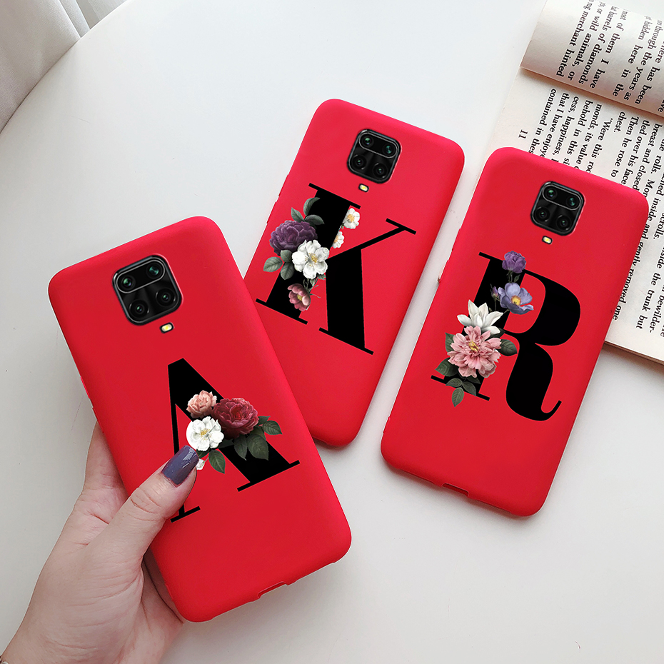 Case For Xiaomi Redmi Note 9s Note 9 Pro Max Casing Luxury Flower Letters Soft TPU Silicone Phone Case Shockproof Cover