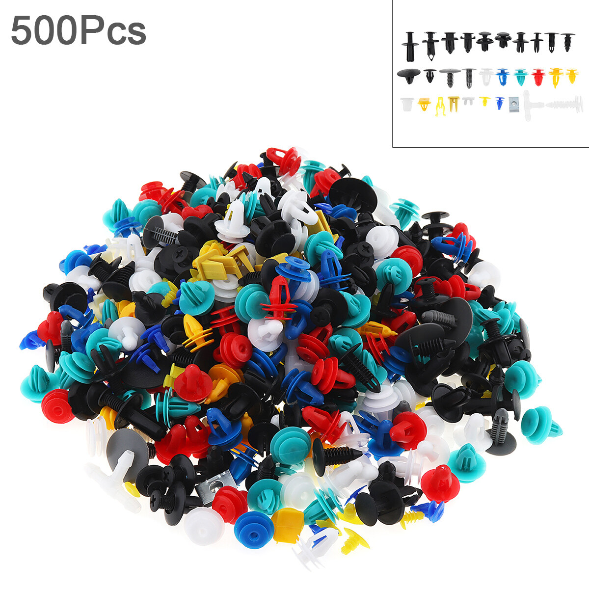 500 X Kẹp Nhựa Ô Tô, Các Loại Chốt Bảng Trang Trí Đinh Tán Tự Động Đẩy 30 Kích Cỡ