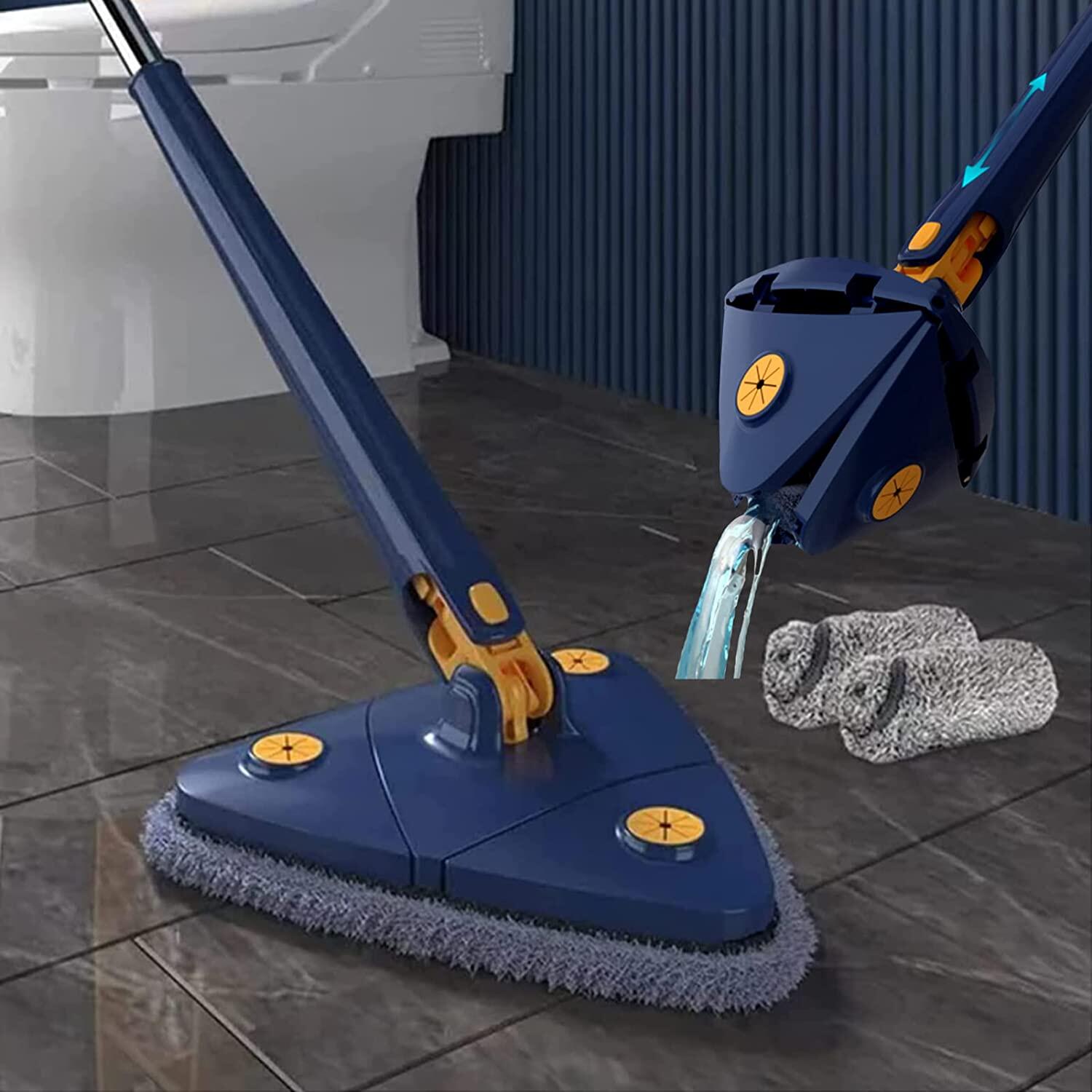 Xoay 360 Độ Có Thể Điều Chỉnh Cây Lau Nhà Xoắn Tay Nhanh Khô Có Thể Kéo Dài Dụng Cụ Vệ Sinh 130Cm Dài Cây Lau Nhà