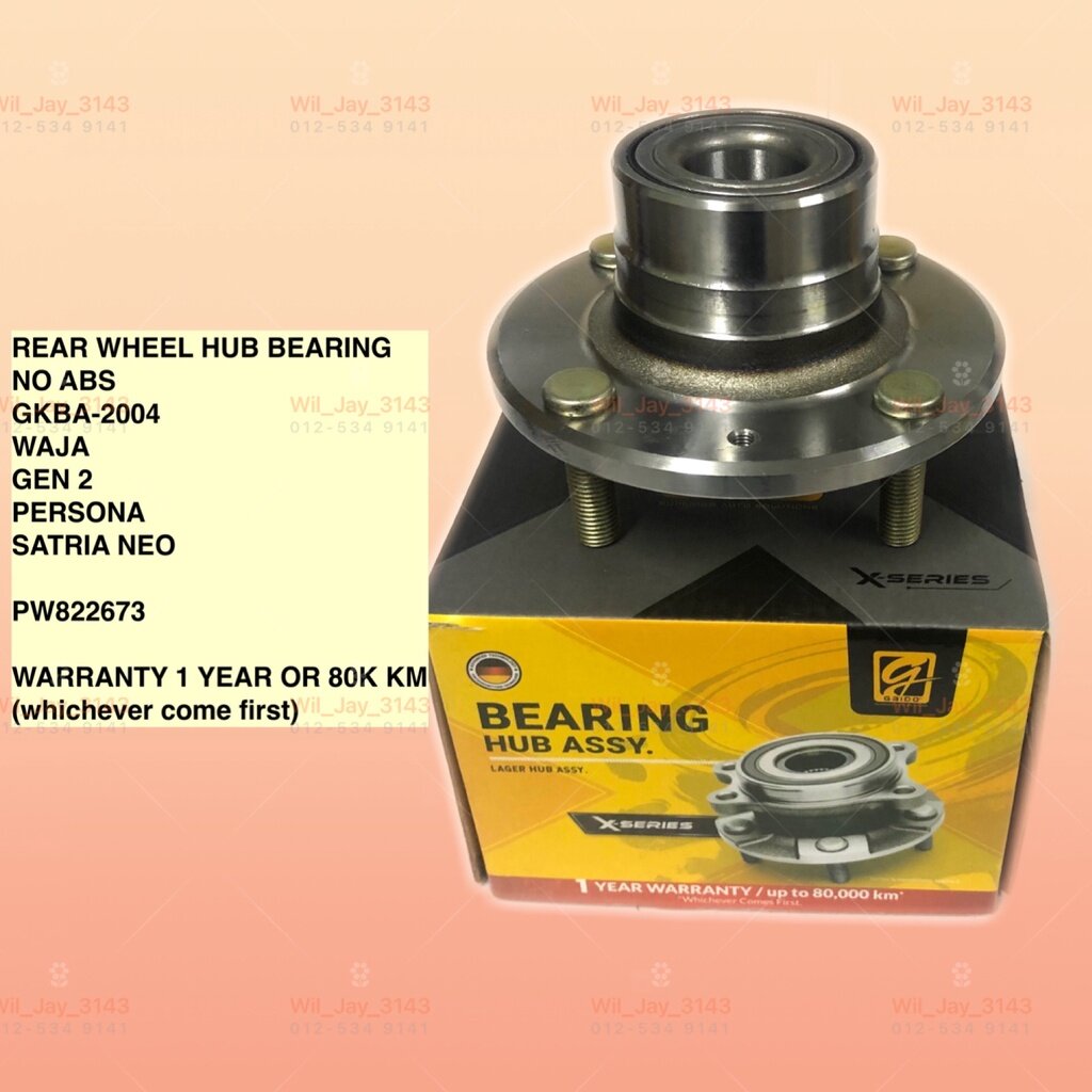 X-SERIES GKBA-2004 PROTON WAJA REAR WHEEL HUB BEARING PERSONA, SATRIA ...