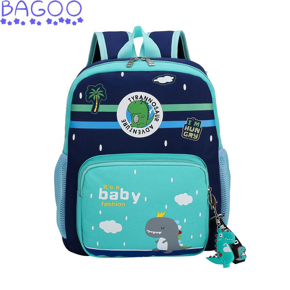 BAGOO Children Backpack Cute Print Cartoon Dinosaur Boys Girls Toddler Schoolbag