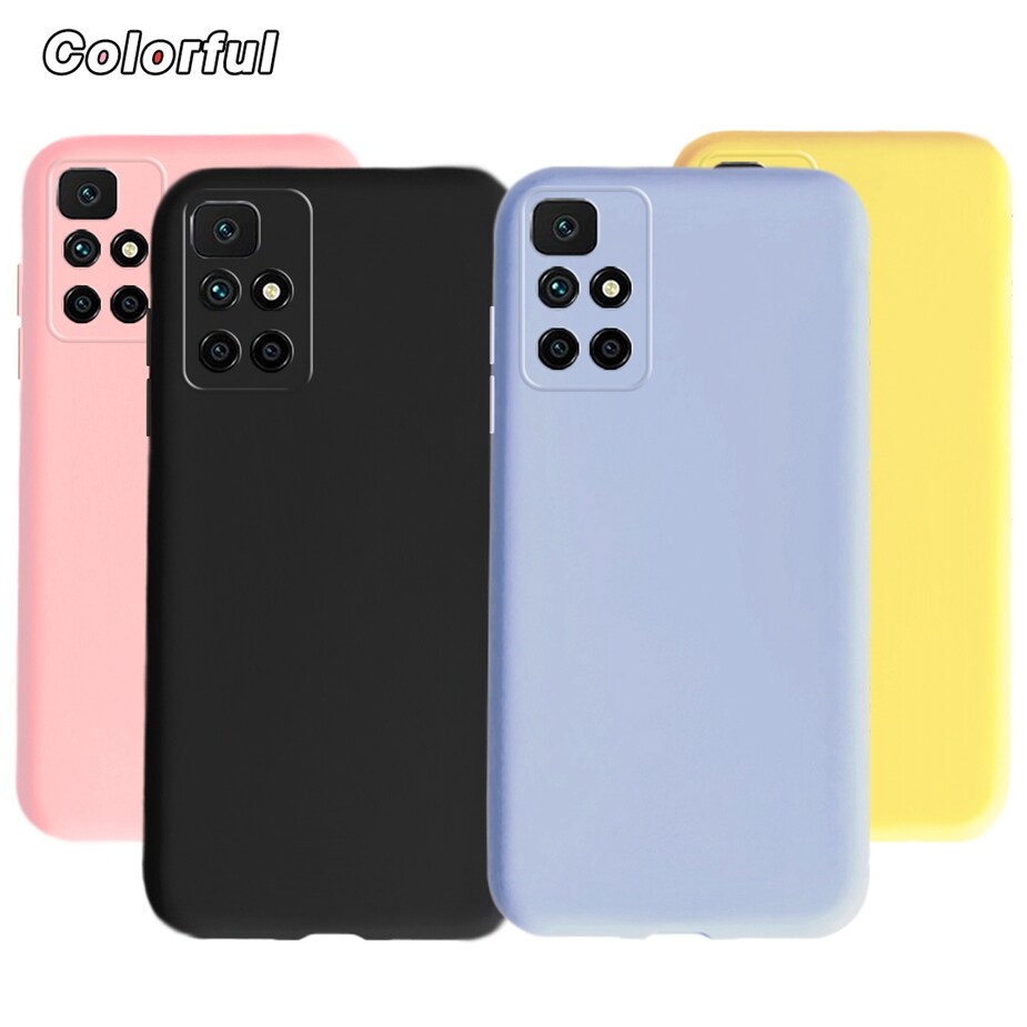 For Xiaomi Redmi 10 Case Redmi10 Soft Silicone Cute Candy Pure Color Phone Cover Shockproof Casing 6.5''