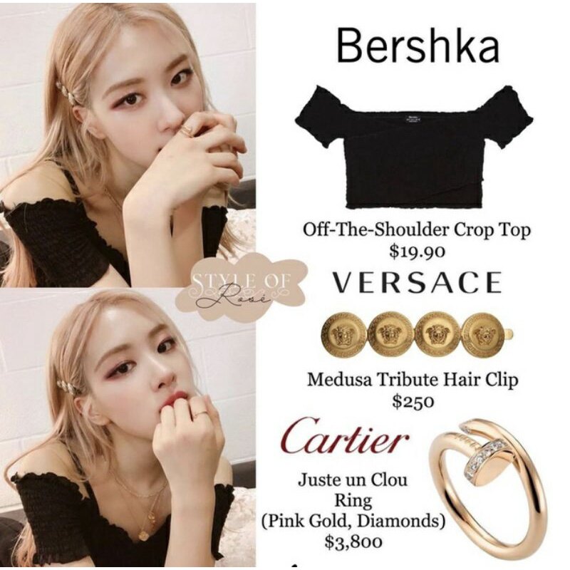 Nhẫn đinh đính đá titan không gỉ giống Rose