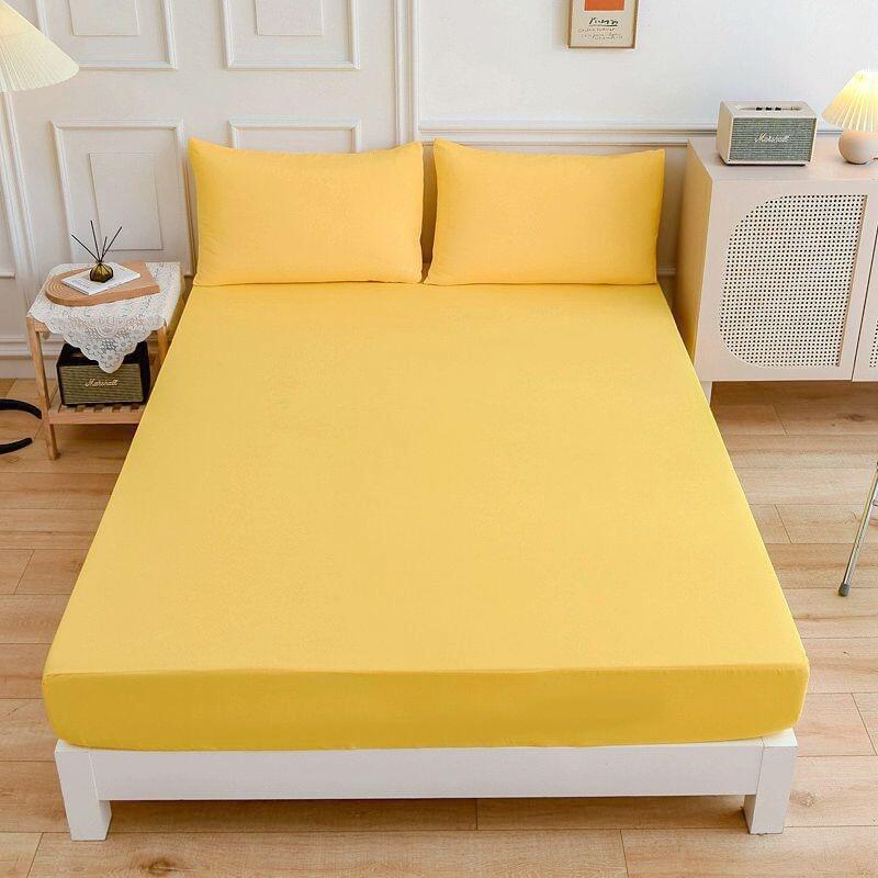 MIDSUM Black Bed Cover Full King Size Fitted Sheet Soft Skin Friendly Bed Sheet Mattress Protector Home Bedspread For Double Bed
