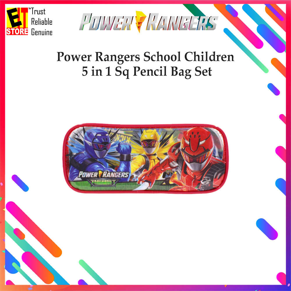 Power Rangers School Children 5 in 1 Sq Pencil Bag Set (9111157062