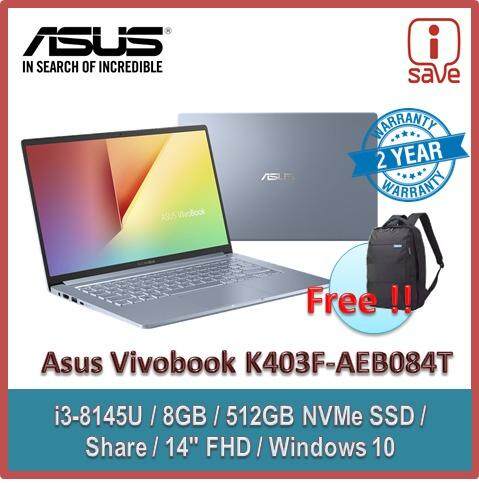 Asus Vivobook K403F-AEB084T 14 FHD Laptop Sliver Blue ( I3-8145U, 8GB, 512GB SSD, Intel, W10 ) Malaysia