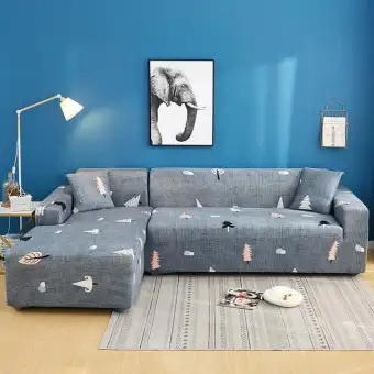 2 Pcs Corner Sofa Cover Elastic Couch Cover For Sofa Sectional L