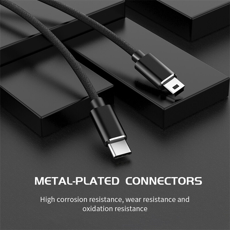 Ecily loại USB C để USB mini Cáp sạc nhanh USB2.0 Cáp truyền dữ liệu Sạc cho máy tính đồng bộ hóa truyền dữ liệu