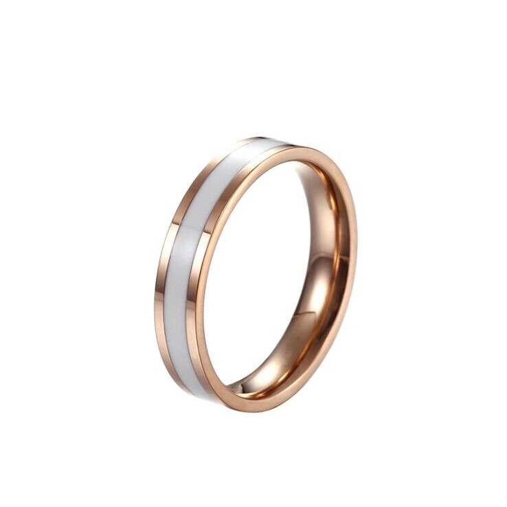 Nhẫn Phong Cách Hàn Quốc Đen Trắng 18K, Dành Cho Cặp Đôi