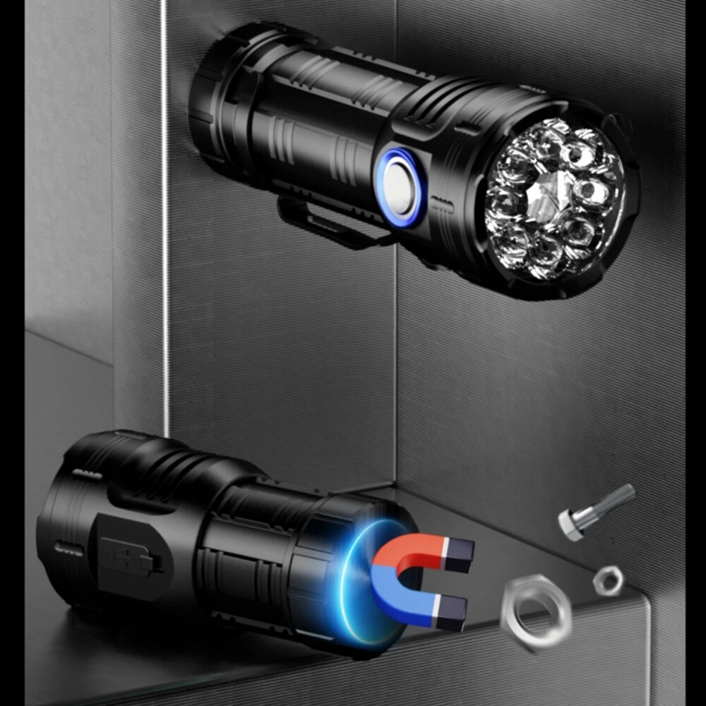 Alonefire X68 8xLED Super Bright Mini LED Flashlight Type-C USB Rechargeable Waterproof Outdoor Emergency Camping Lantern Torch