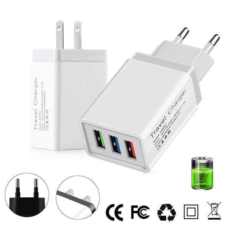 Giá 3.0 USB 1/2/3 Cổng 5V 2.4A Điện Thoại Treo Tường Nhà Du Lịch Adapter Sạc