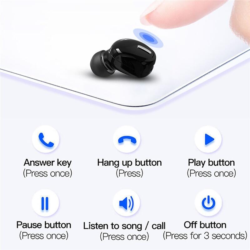Tai Nghe Bluetooth Không Dây Mini Trong Tai, Tai Nghe Nhét Tai Một Tai, Tai Nghe Bluetooth Tai Nghe Stereo Rảnh Tay