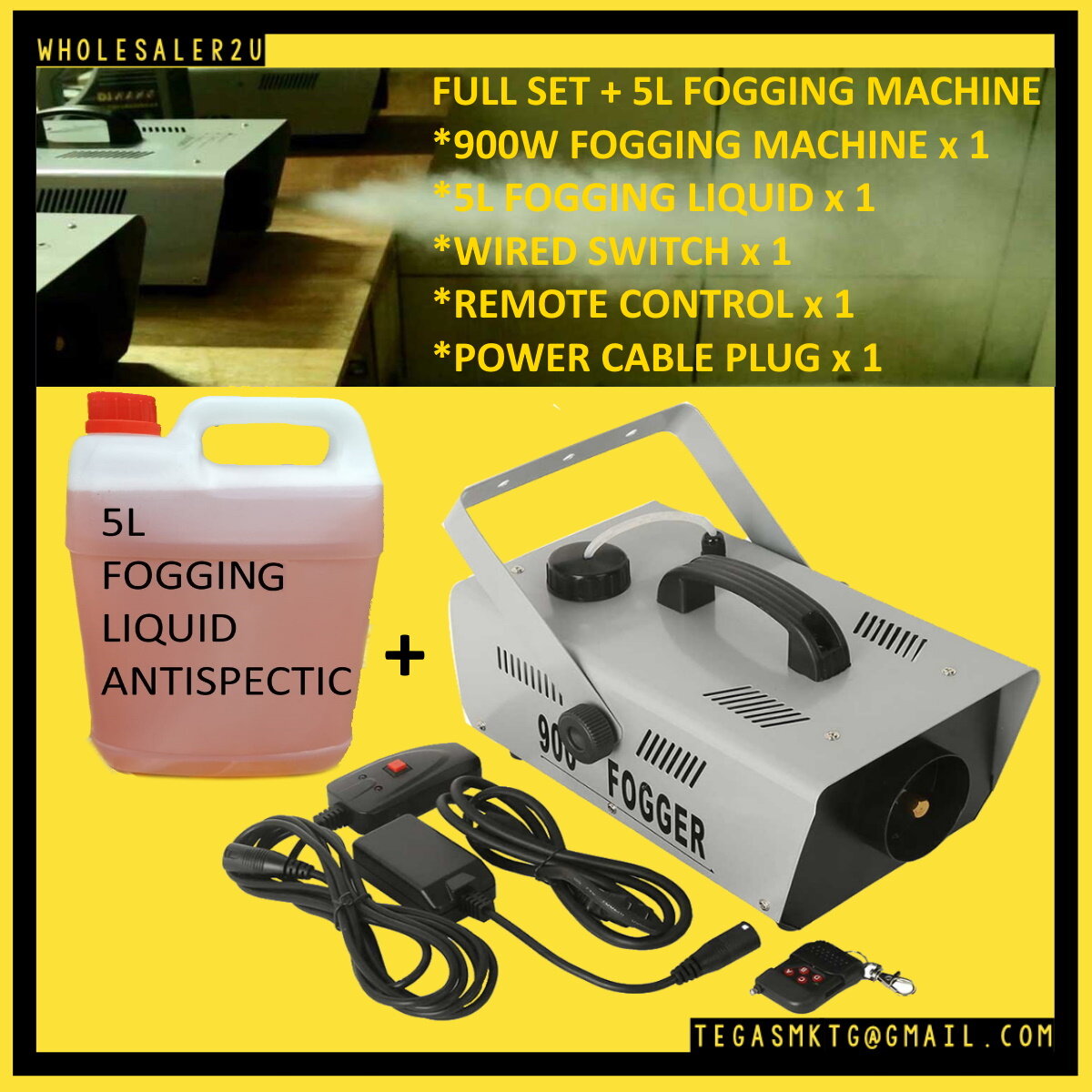 [KL STOK] Fog Machine / Smoke Machine 900W for Disinfection or Stage