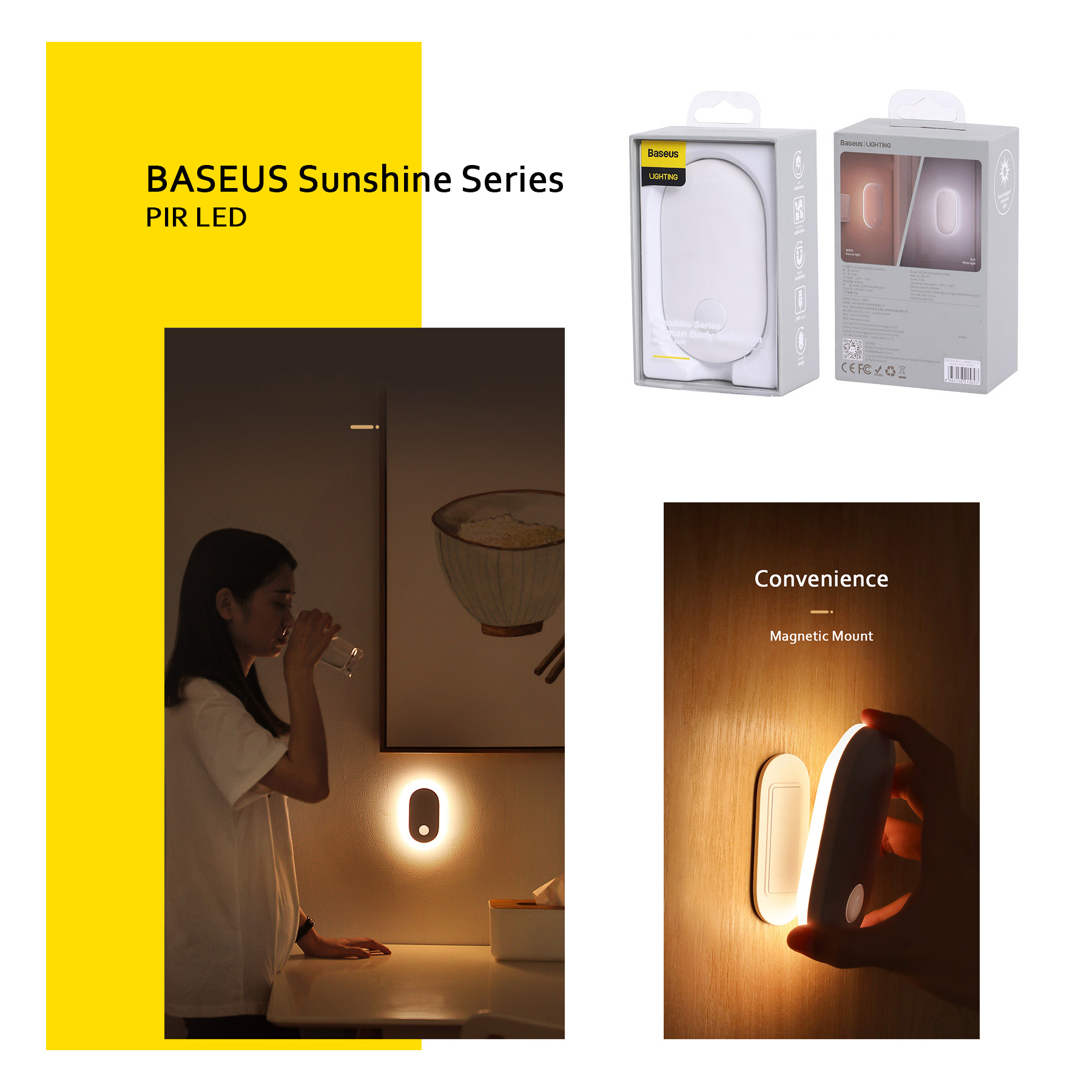 BASEUS Sunshine Series PIR LED Light [Chic & Functional] | Lazada