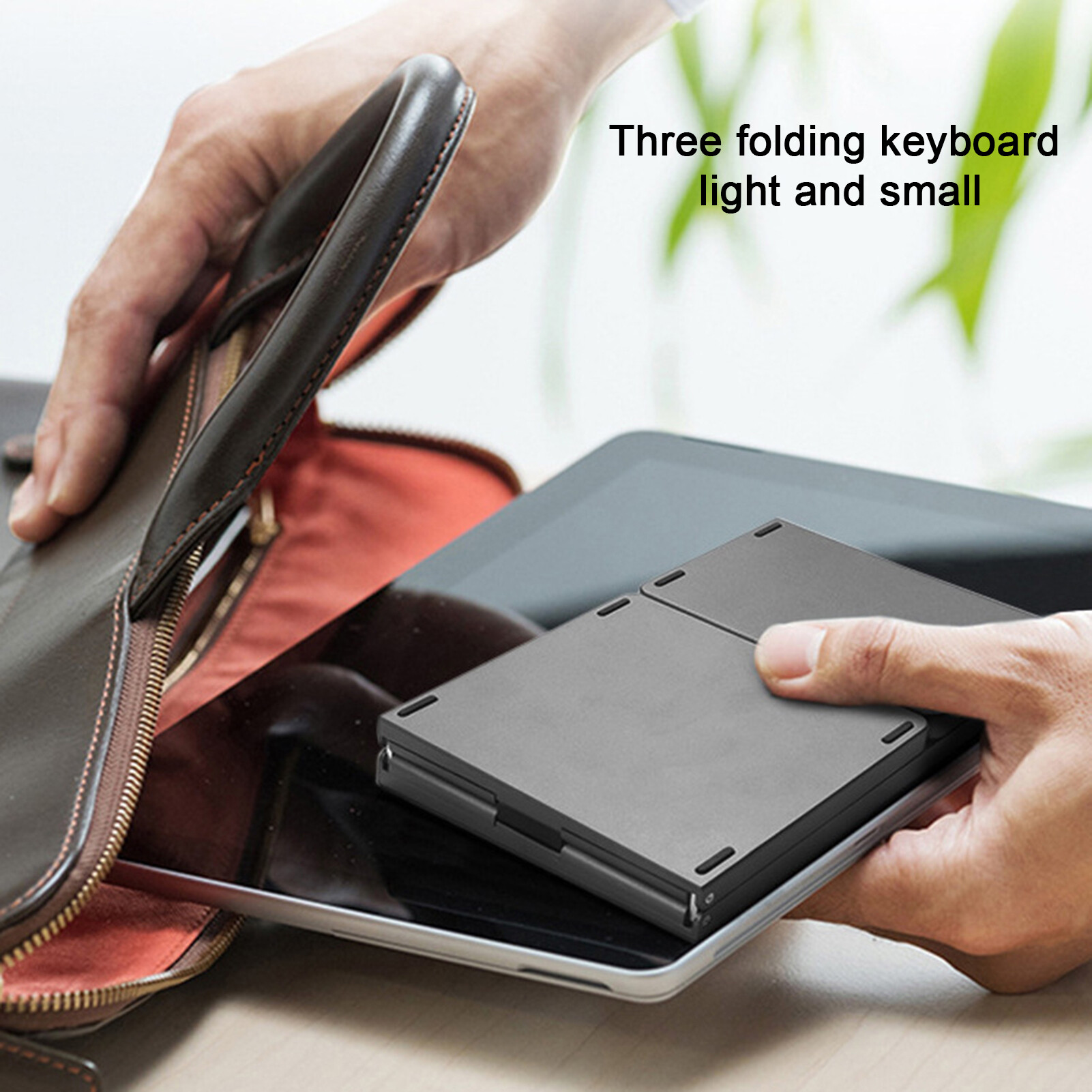 Large Storage B088 Foldable Keyboard Ergonomic Rechargeable Three Folding Long Battery Life with Number Pad Typing 81 Keys Laptop Tablet Bluetooth-compatible Wireless Keypad for iOS/for Android/for Windows Durable Bluetooth-compatible Keyboard