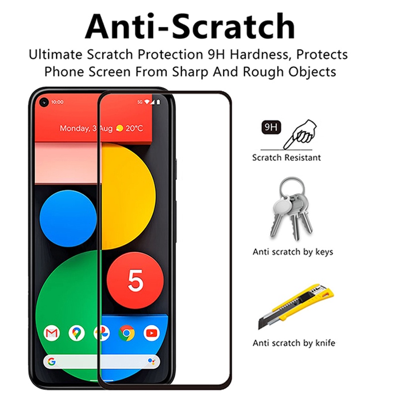 Kính Cường Lực Che Phủ Toàn Bộ Cho Google Pixel 5 4 3 Pixel 4a 3a Bảo Vệ Màn Hình Cho Google Pixel 4 XL 3a XL Phim Kính