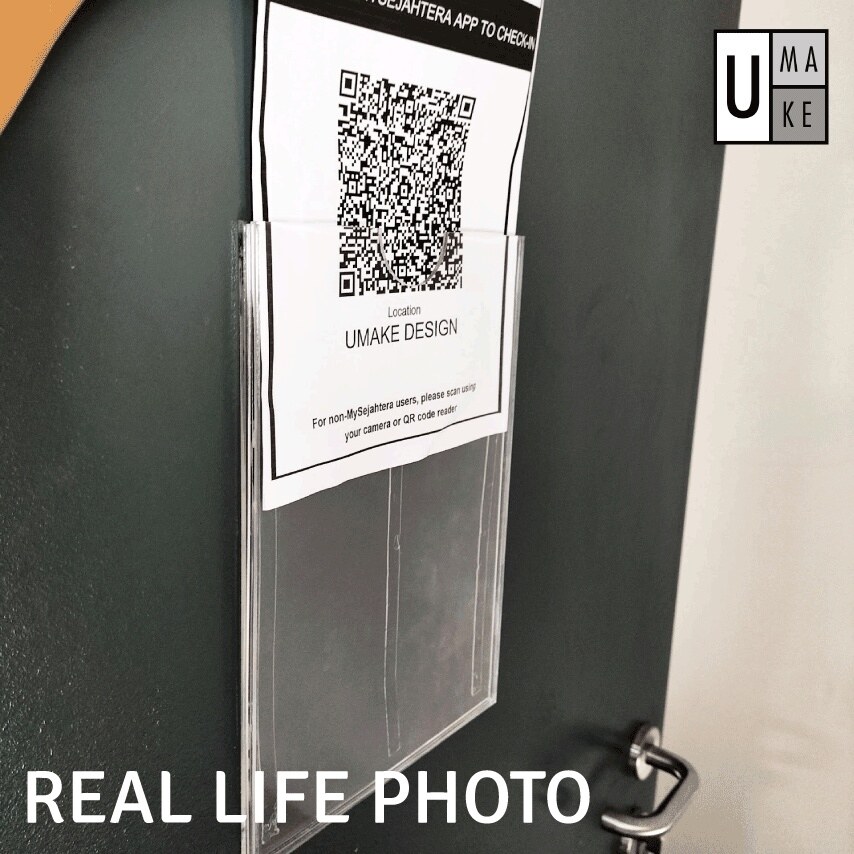 New [🇲🇾 READY STOCK] A3 A4 A5 Acrylic Wall Holder for MySejahtera Clear