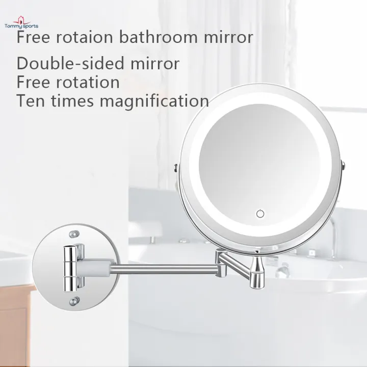 Led Double Sided Makeup Vanity Mirror, Wall Mount Makeup Vanity Mirror With Lights