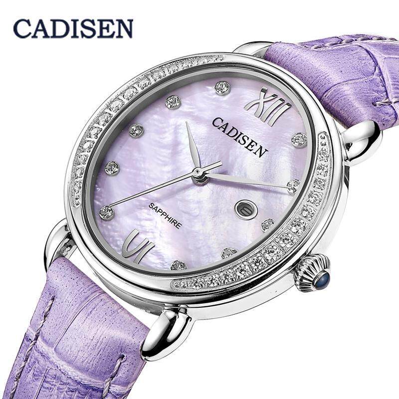 Nơi bán Cadisen Thương Hiệu Thời Trang Nữ Đồng Hồ Thạch Anh Kính Saphia Sang Trọng Mặt Số Kim Cương Thạch Dây Da Thiết Kế Chống Thấm Nước Lịch Ngày Đồng Hồ Nữ
