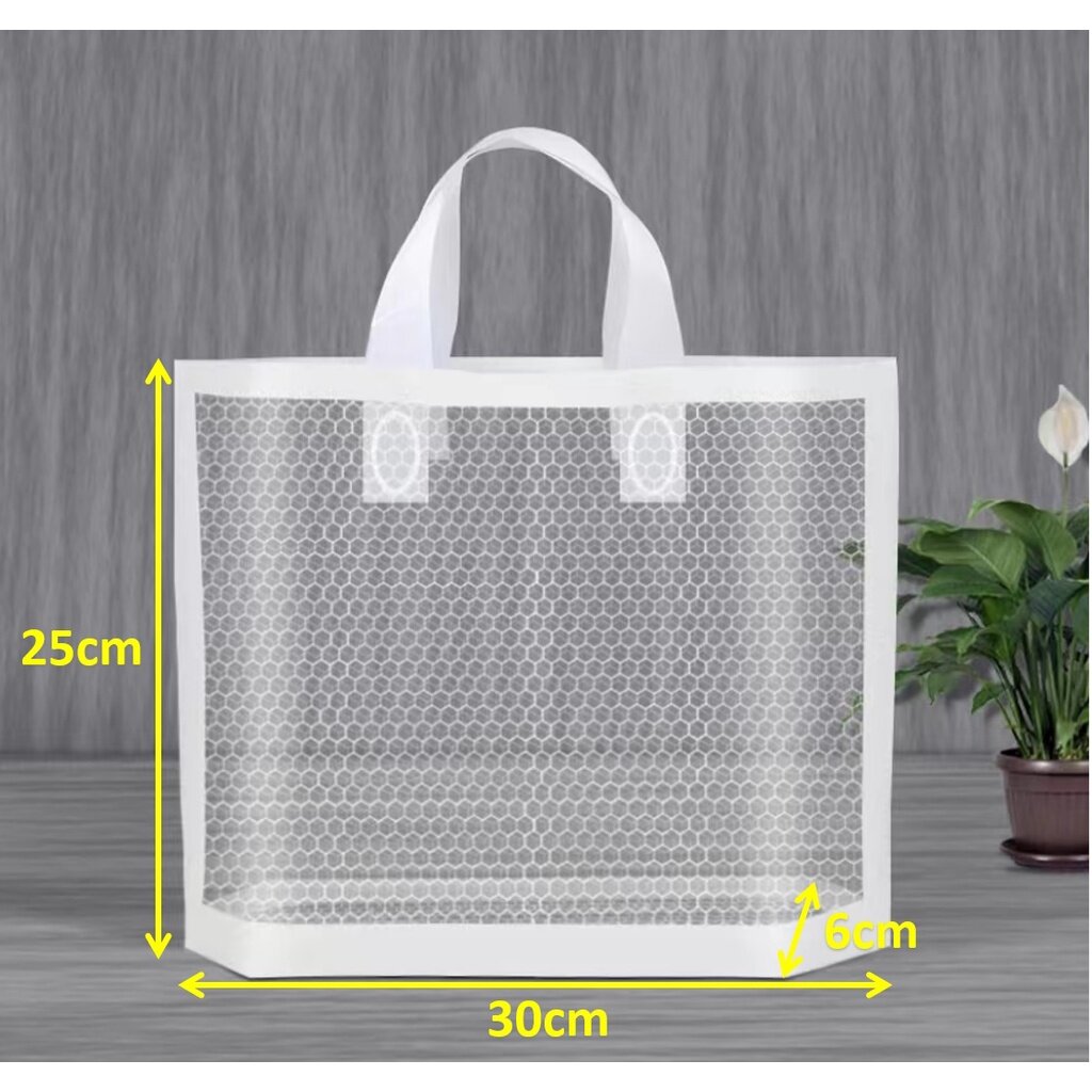 50pcs)Multi-function Reusable Transparent Shopping Bag |Clear