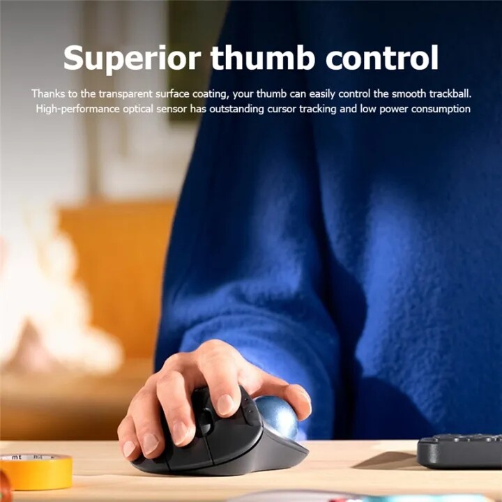 Logitech ERGO M575 WirelessMouse Trackball Mouse For PC