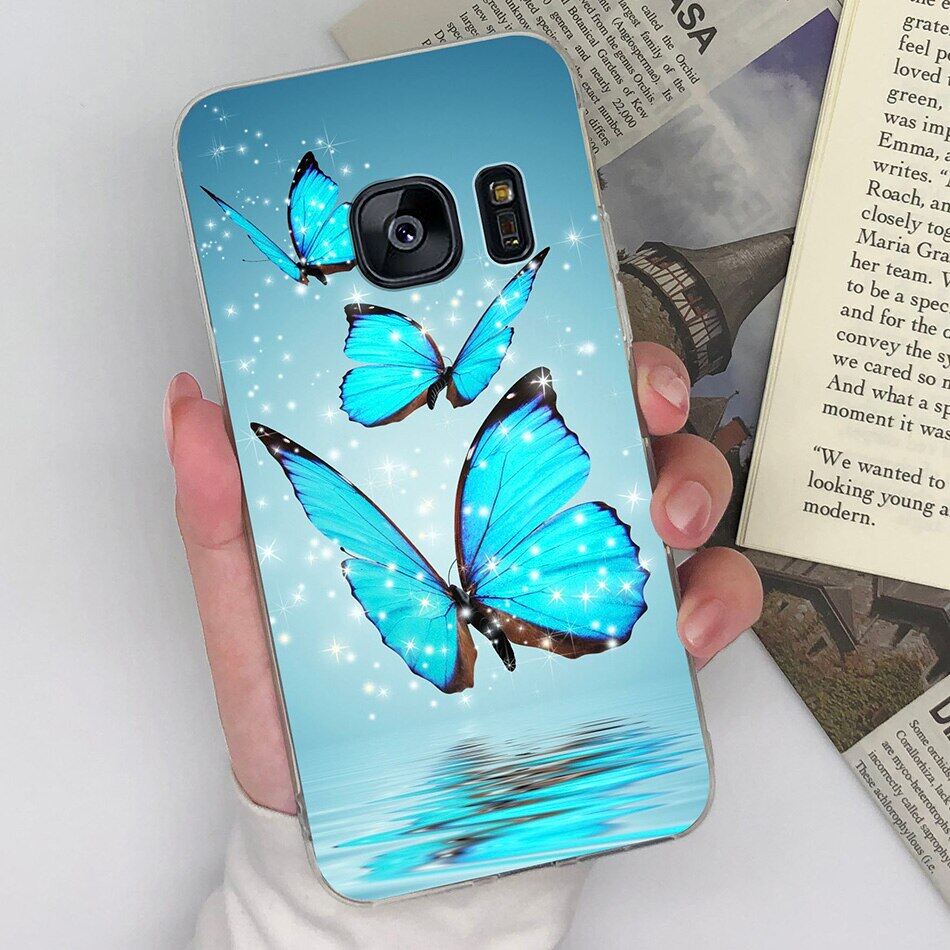 Casing For Samsung Galaxy S7 edge S7edge S 7 G930 G935F Samsung S7 Phone Silicone Cute Clear Soft TPU Protective Back Cover Fashion Labels Lovely Coque Luxury Shockproof Phone Cover Silicone Soft TPU