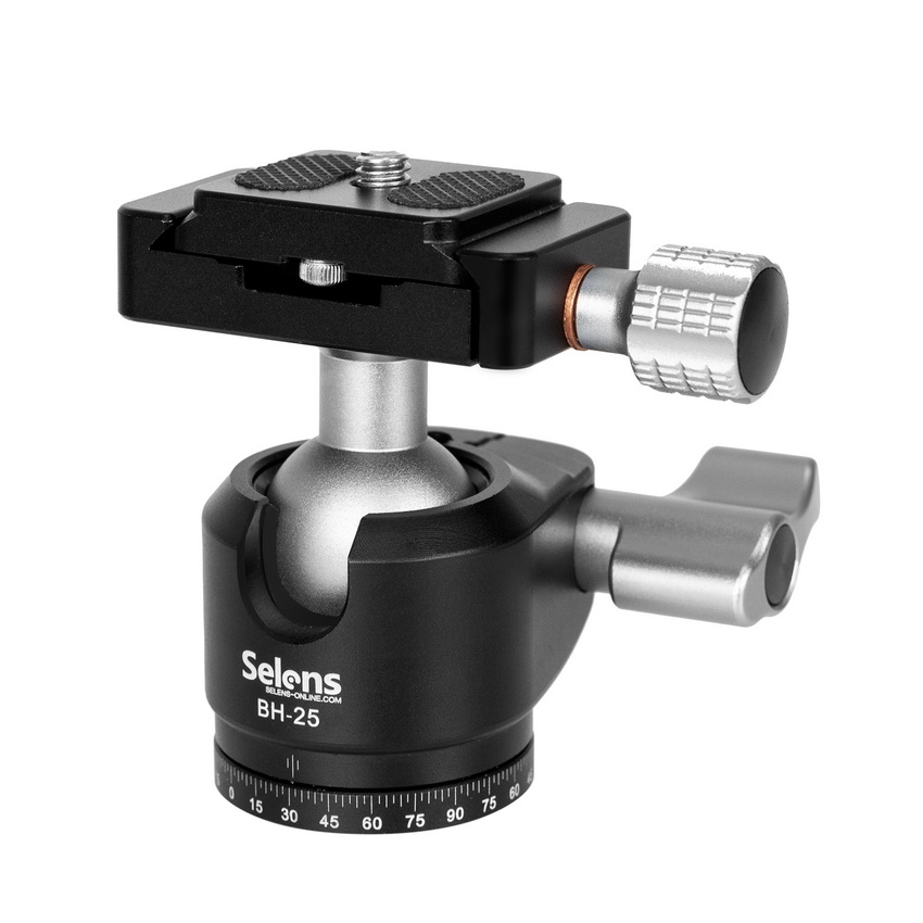 Selens BH-25 Slide Rail Panoramic Damping Tripod Ball Head Quick Release With   Double Insurance Head