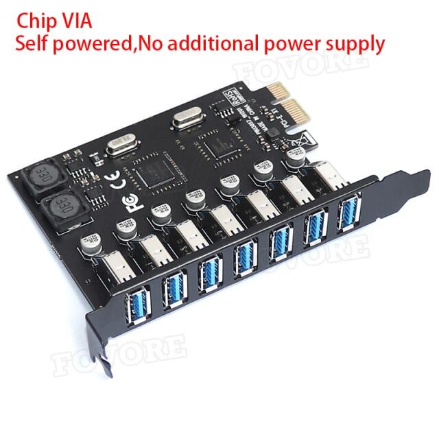 Usb 3.0 pci express adapter pci e to 7 ports usb 3 expansion adapter card usb3 pcie pci-e x1 controller converter for desktop