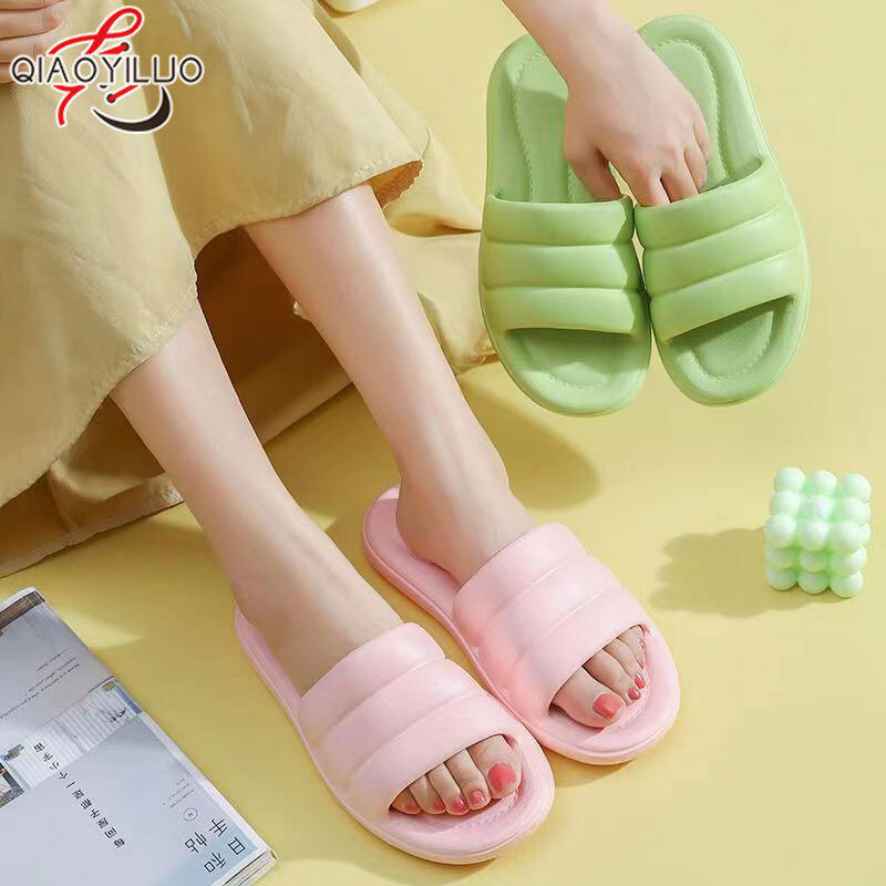 QiaoYiLuo Dép Lê Nữ Mang Theo Cảm Giác, Màu Trơn, Nhẹ Nhàng Trong Nhà