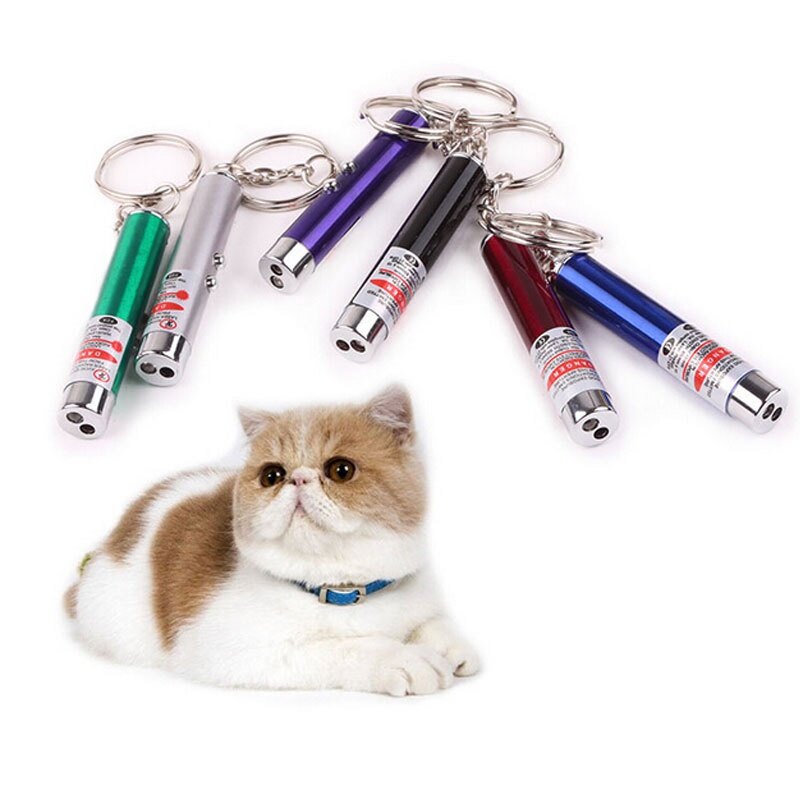 Funny Pet Toys Cat Dog LED Laser Pointer Light Pen With Bright Mouse Animation