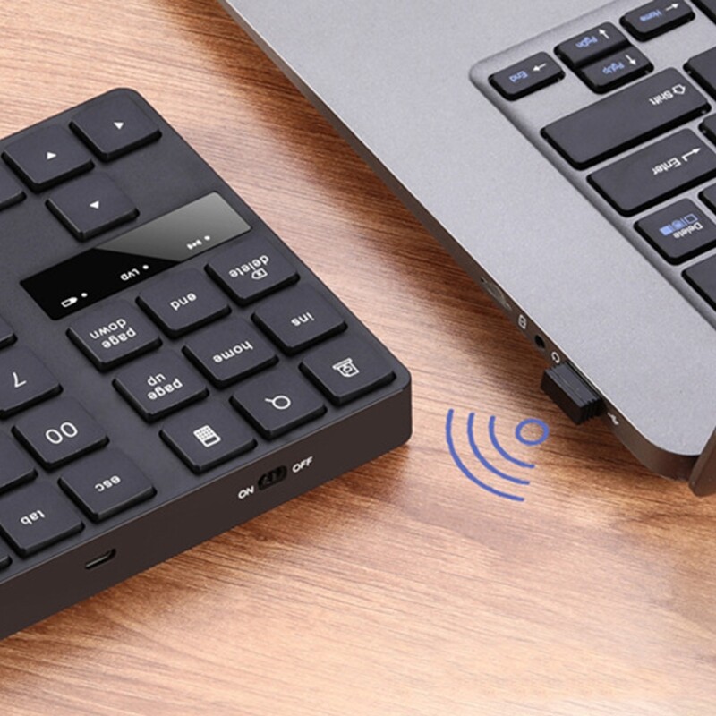 2.4G USB Wireless Numeric Keypad 35 Keys Charging Digital Keyboard Portable Laptop Computer Mini Numpad for Travel Home