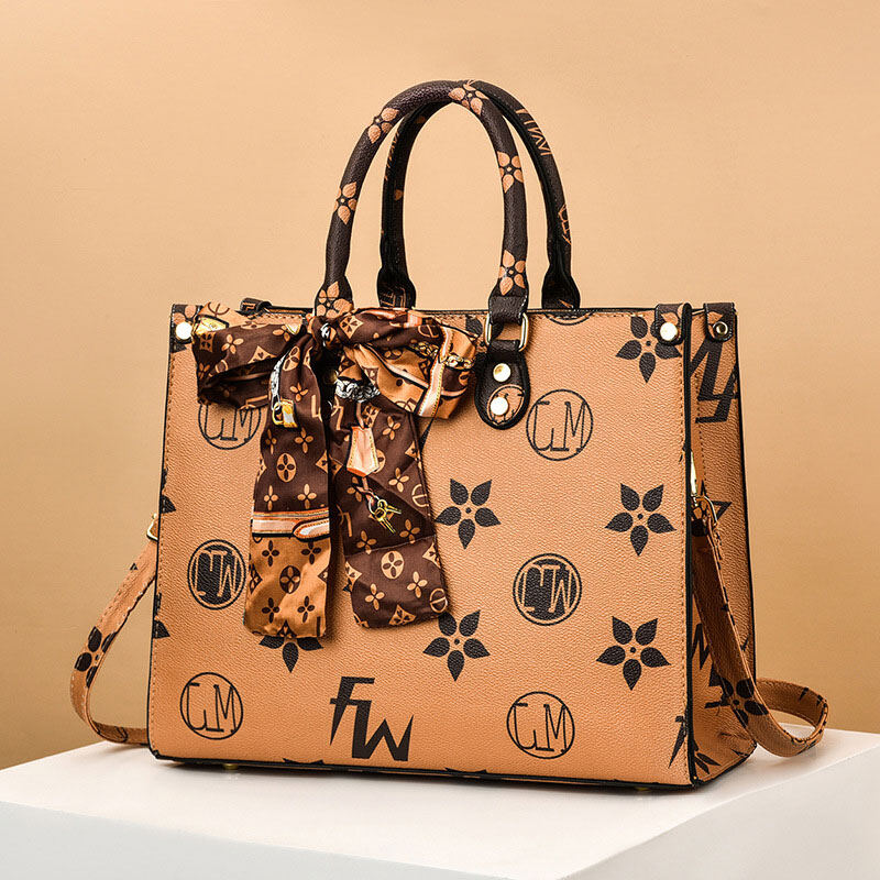QFDI Bag New women's bags Large capacity shoulder bag Stylish textured bucket bag Wide shoulder strap cross-body bag Trendy tote bag