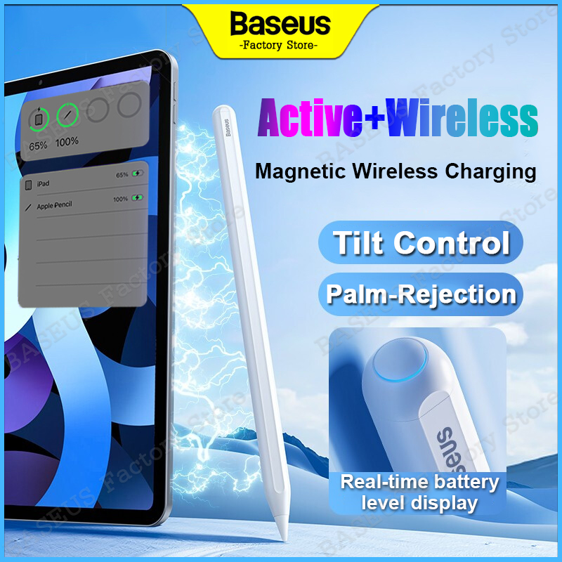 Baseus Capacitive Stylus Pen Support Wireless Charging Bluetooth Version Smooth Writhing Pencil Tilt Control and Palm-Rejection For Pad Pro 2020/2021/2022